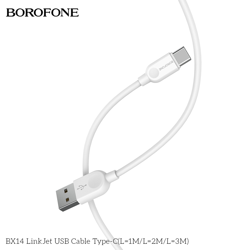 BOROFONE BX14 LinkJet USB-A to USB-C cable 3m NZ 7